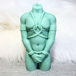Bondage Candle in light green. 