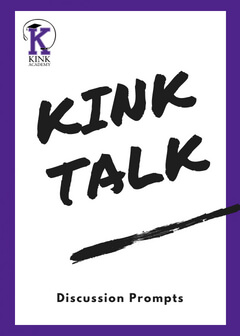 A banner that says "Kink Talk: Discussion Prompts" 