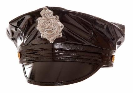 black rubber stripper police hat