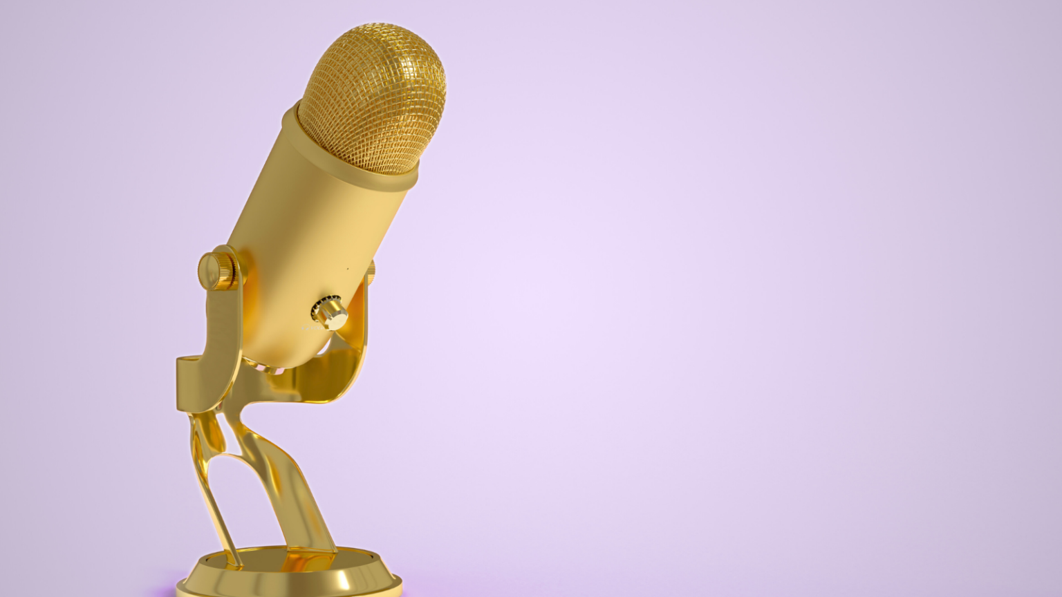 Photo of a gold microphone